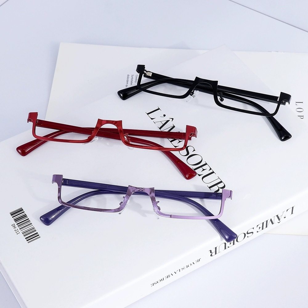 Lolita Cyberpunk Half-Rim Glasses Frame Props Subculture Y2K Accessories Cosplay Two-Dimensional Lolita