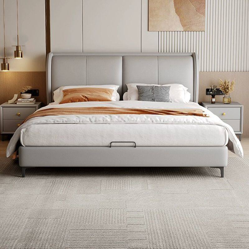 Italian Light Luxury Bed Modern Minimalist 1.8m Double Bed Master Bedroom Home 1.5m Leather Art Bed Storage Wedding Bed