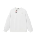 Cotton crew neck white - red stitching