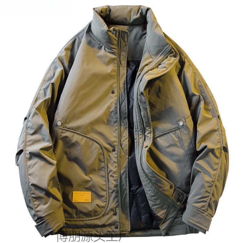 2025 American Retro Stand-Up Collar down Jacket Men's Winter Style Handsome Warm Casual Versatile Jacket