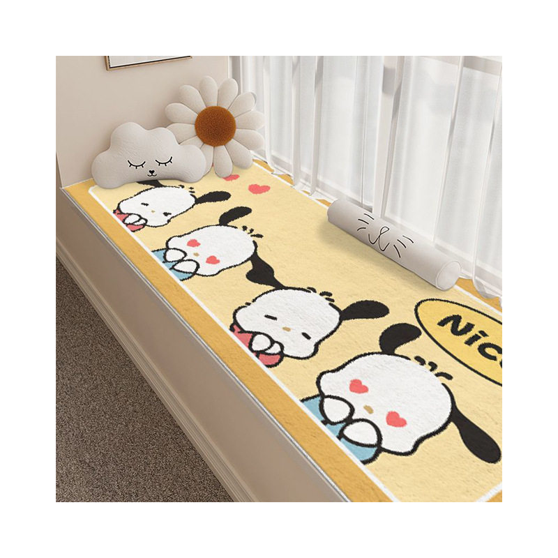 Cartoon children's cashmere-like bay window mat bedroom absorbent cold-proof bedside blanket balcony home tatami window mat