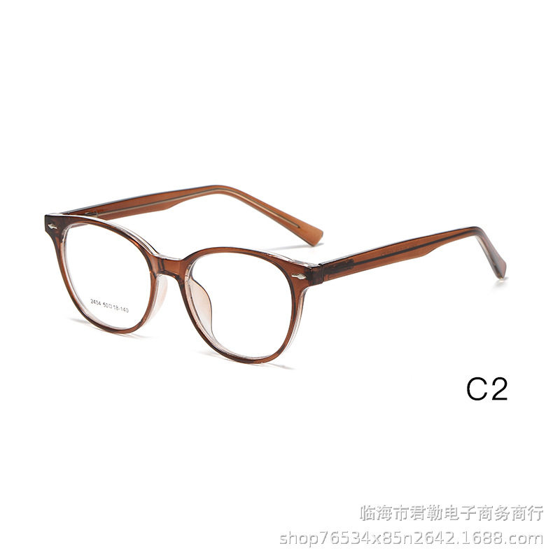 Factory New European and American Retro Round Cat-Eye Myopia Anti-Blue Light Glasses Insert Flat Mirror 2004 Available for Wholesale