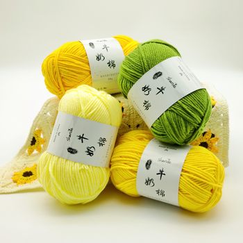 Xivino 4-strand milk cotton wool ball medium thick hand-woven thread crocheted material bag DIY baby doll