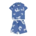 Shirt suit fog blue [white wreath]]