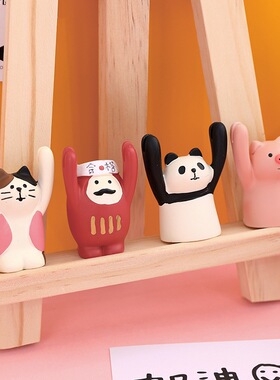 zakka日式举牌小猪桌面树脂工艺品小摆件励志留言名片夹小礼品批