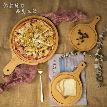 Cross-Border Pizza Plate Wooden Tray Round Food-Grade Household Internet Celebrity Tableware Fried Chicken Wooden Steak Baking Tray