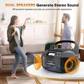 Cross-Border Portable Multi-Function Stereo Bluetooth Cd Player Cassette Usb/Am/Fm Recording