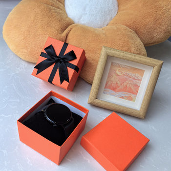 Manufacturer Wholesale New Creative Orange Bow Watch Box Jewelry Box Watch Packaging Box Display Box Ready Stock