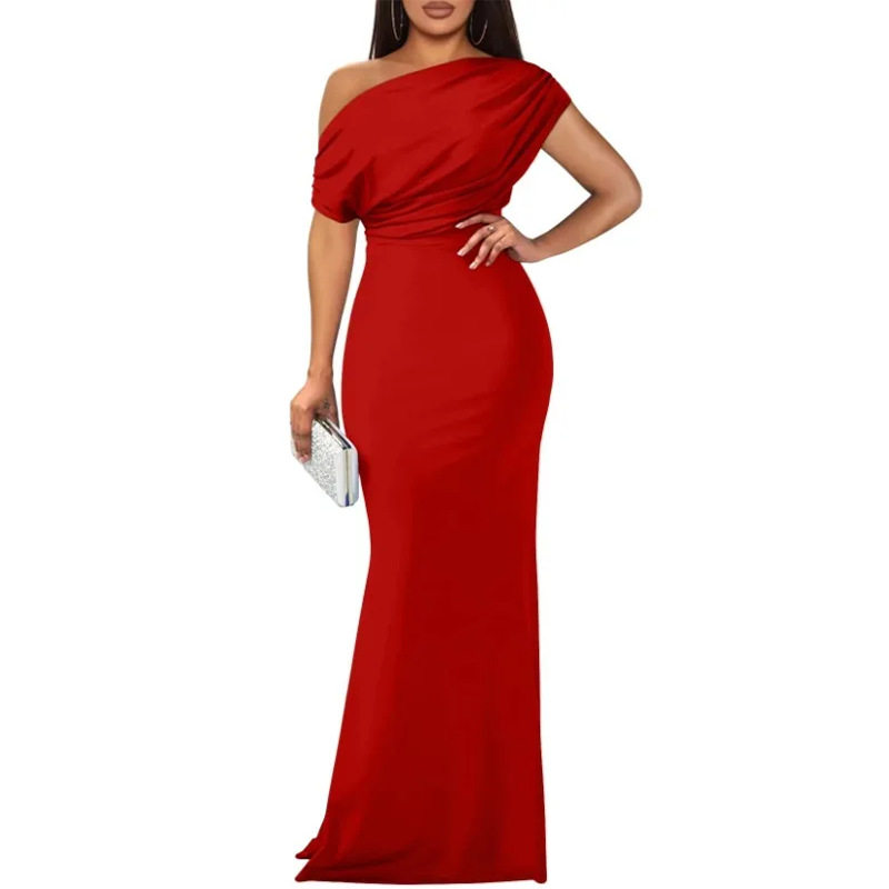 Elegant French Style Off Shoulder Bodycon Dress Summer Collection Slim Fit Chic Design Perfect for Parties and Events