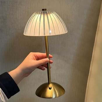 Cross-Border Exclusive Supply of Pumpkin Lantern-Style Hotel Room Bedroom Bedside Light Luxury Table Lamp, High-End Bedside Night Light, Ambient Light