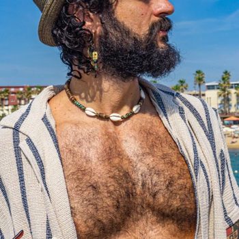 Fashion Ocean Style African Turquoise Shell Coconut Shell Necklace Short Men's Braided Adjustable Beach Vacation Necklace