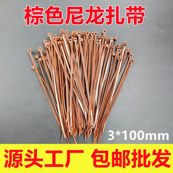 Brown nylon cable tie factory wholesale brown plastic cable tie 3 * 100mm Brown cable tie