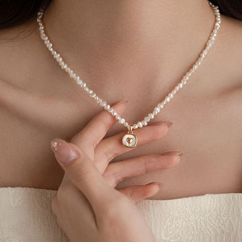 Love Extremely Small Baroque Natural Pearl Necklace Women's Asymmetrical Design Exquisite Clavicle Chain French Necklace