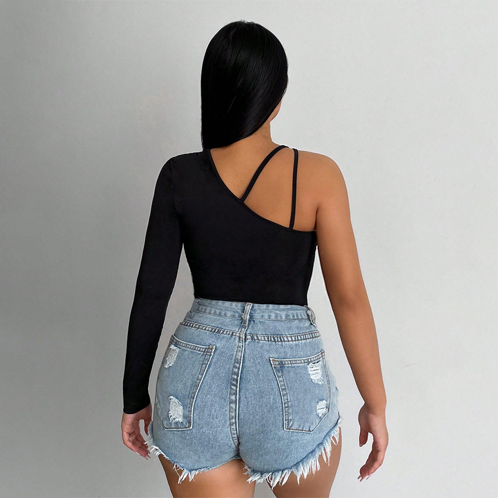 Womens Sexy Off Shoulder Long Sleeve T Shirt Irregular Fit Spring Summer Style Wholesale Available