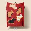 2026 New Year Blanket Year of the Horse Custom Blanket Red Sofa Blanket Office Winter Thickened Throw Blanket Soft Fur