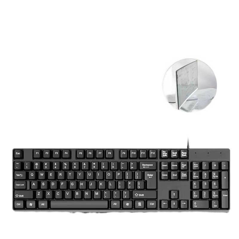 Keyboard and Mouse Set Computer Desktop Notebook Office Silent Mechanical Feel Wired Keyboard
