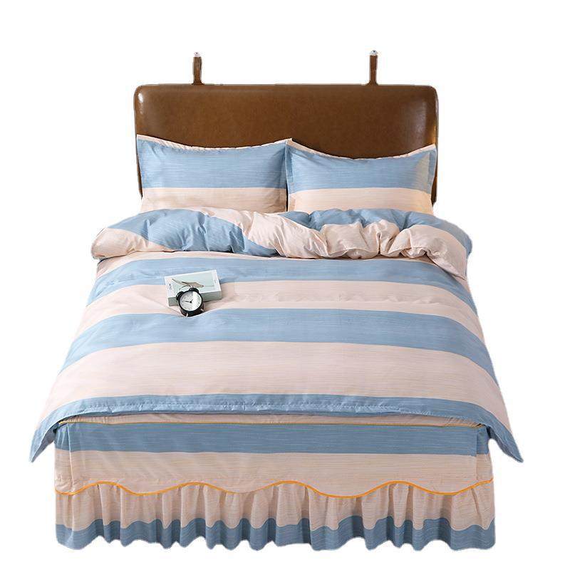 Low Price Wholesale Bed Skirt Four-piece Set Plant Cashmere Three-piece Princess Style Household Korean Style Bedding Hair