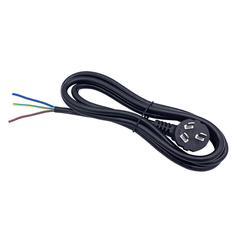 NAtionAl StAndArd Three-plug BAre Wire TAil Power Cord 3-core with Plug Pure Copper 0.75/1.5 SquAre 1016A Single-heAd Plug Cord