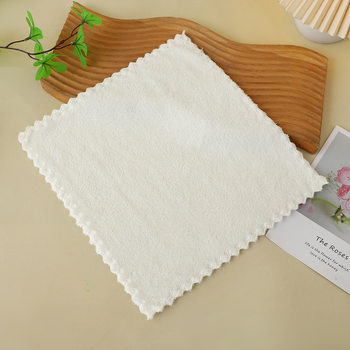 White Coral Velvet Square Towel Absorbent Manufacturer Wholesale Hand Towel Face Wash Towel Makeup Remover Rag