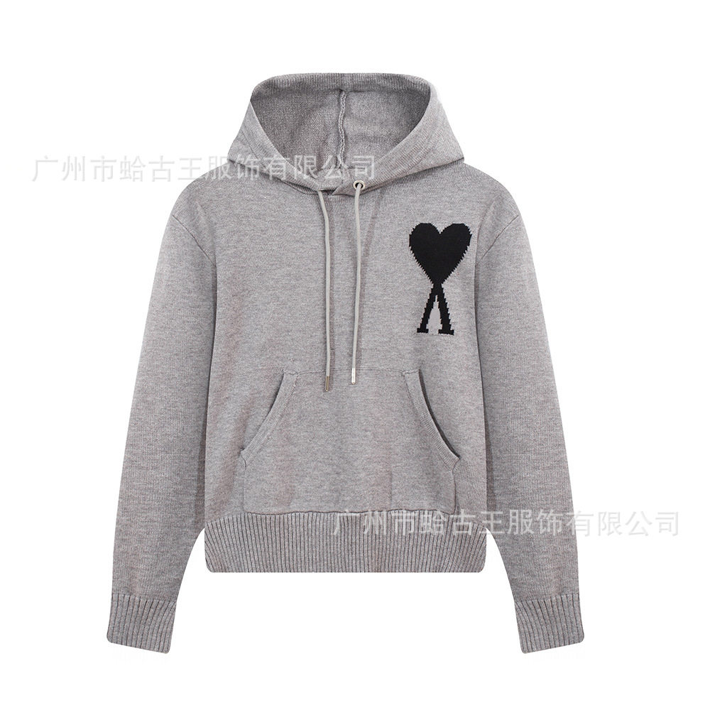 秋冬新款高领爱心毛衣男女条纹青年桃心跨境外贸休闲套头针织衫