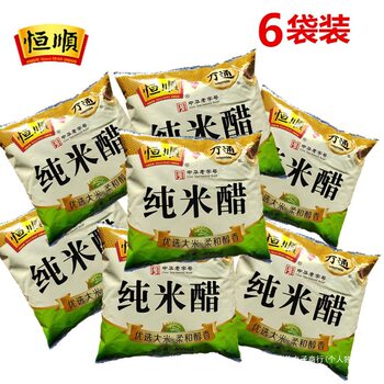 Hengshun Wantong Rice Vinegar 400ml*6 Bags for Making Fruit Vinegar, Lemon Chicken Feet, Face Wash, Wholesale Packaging Group