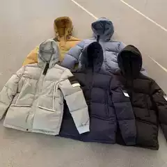 Fashionable Brand Compass Metallic Nylon Thickeneded down Jacket Bread Jacket Men's Zipper Loose Versatile Trendyy Jacket Trendy