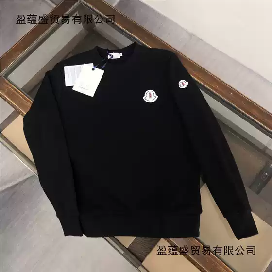 Cross-Border Foreign Trade Autumn and Winter New Style Original Label Moncler Trendy Brand Men's Sweatshirt with Round Neck Embroidery Long Sleeve Trendy Brand Sweatshirt for Men