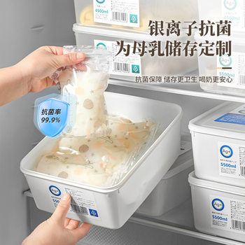 Japanese-style refrigerator storage box silver ion fresh-keeping box antibacterial large capacity dumplings steamed buns food grade finishing storage box