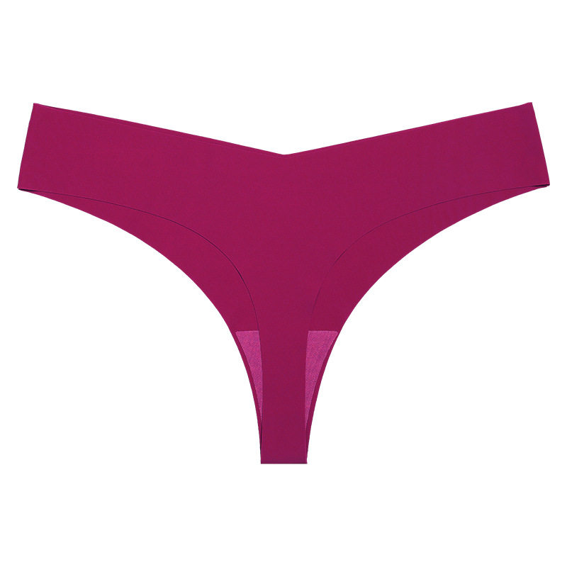 欧美低腰冰丝裸感无痕纯棉裆透气大码T型内裤 女士性感一片式内裤