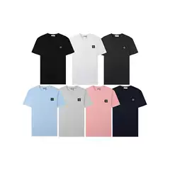 Men's Embroidered Trendy Brand Short-Sleeve T-Shirt, Cross-Border Combed Cotton, Round Neck, Loose Fit