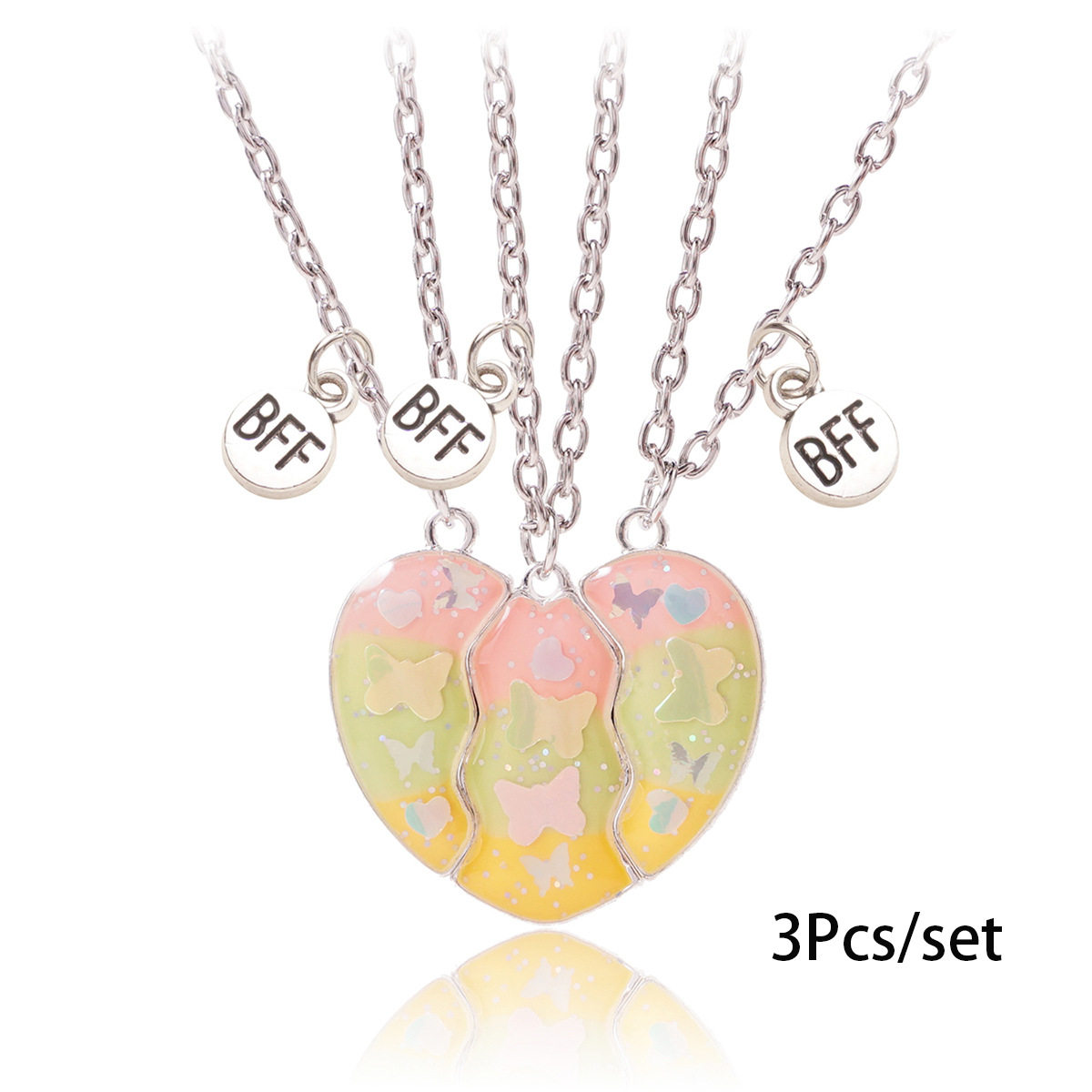 厂家供应儿童项链海豚滴油创意磁铁拼接爱心项链 拼接爱心礼物