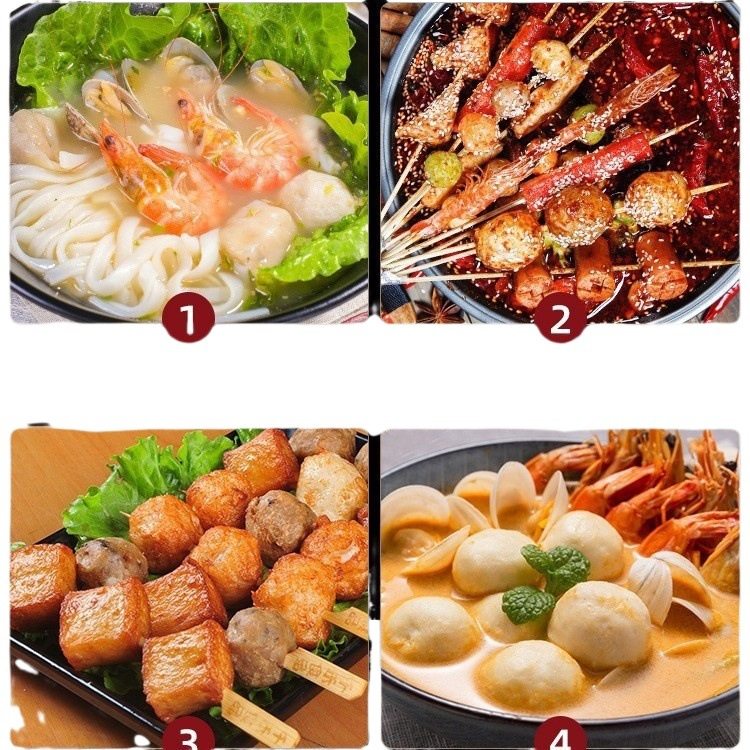 Hot Pot Ingredients Set: Anjing Hot Pot Meatballs, Shrimp Paste, Beef Balls, Fish Tofu, Fish Balls, Fish Roe Balls, Spicy Hot Pot Ingredients