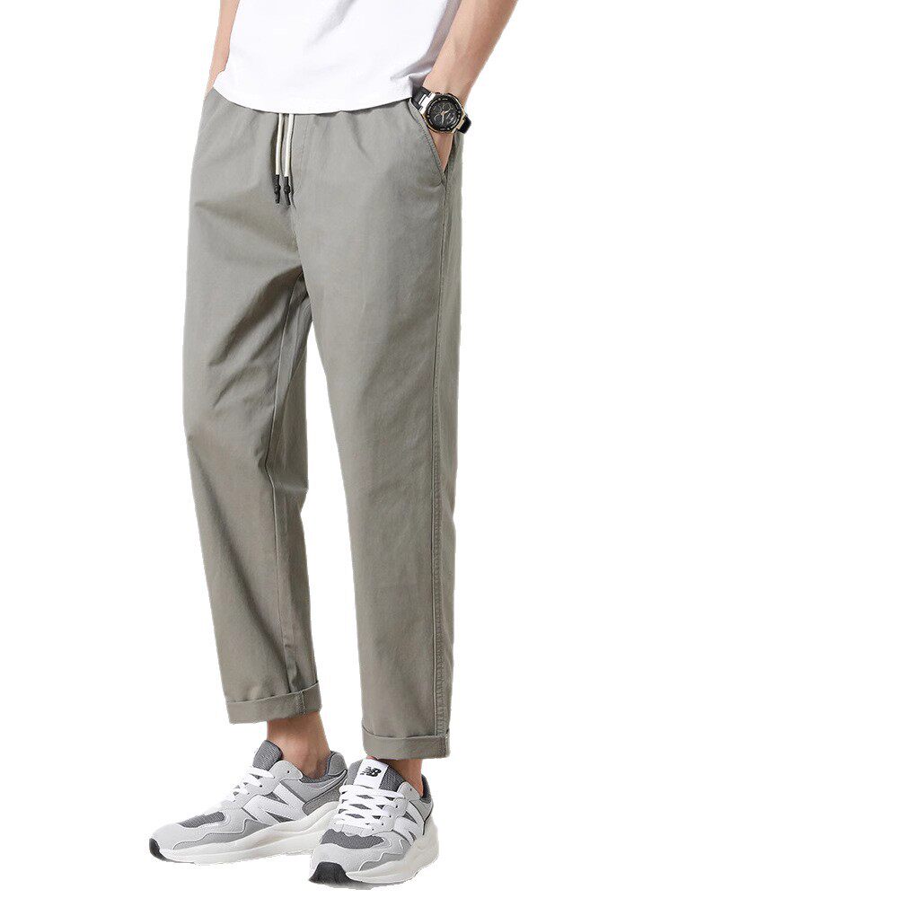 休闲裤子男士春夏季爆款宽松直筒2026新款工装潮牌九分运动长裤子