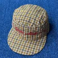 【mz03】yellow plaid flat brim hat