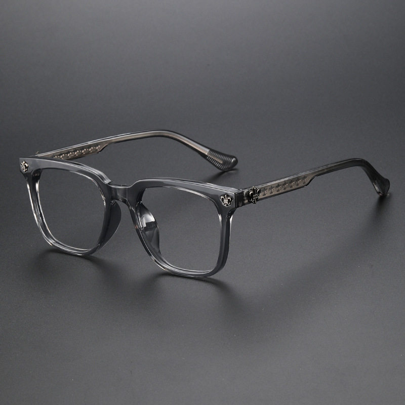 Matte Black Warrior Glasses Frame for Men with Myopia, Available with Prescription, Black Frame for Large Faces, Japanese Style, Black, Anti-Blue Light, Ultra-Lightweight