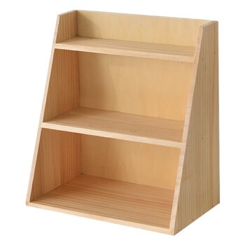 Solid Wood Double-Layer Storage Rack Wooden Cosmetics Cup Holder Storage Office Desktop Storage Rack No Installation Required