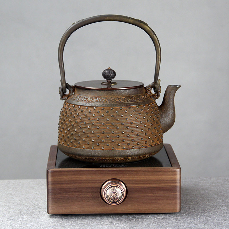 Pure Handmade Raw Iron Pot Cast Iron Uncoated Boiling Water Non-Boiling Teapot Old Iron Pot Electric Ceramic Stove Boiler Tea Set
