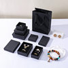 Black jewelry packaging box manufacturers in stock ring earring necklace pendant simple solid color jewelry gift box high