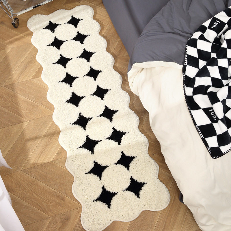 Cream Style Bedroom Carpet Bedroom Bedside Blanket Long Strip Bed Front Floor Mat Plush Master Bedroom Bay Window Mat Sofa Coffee Table Mat