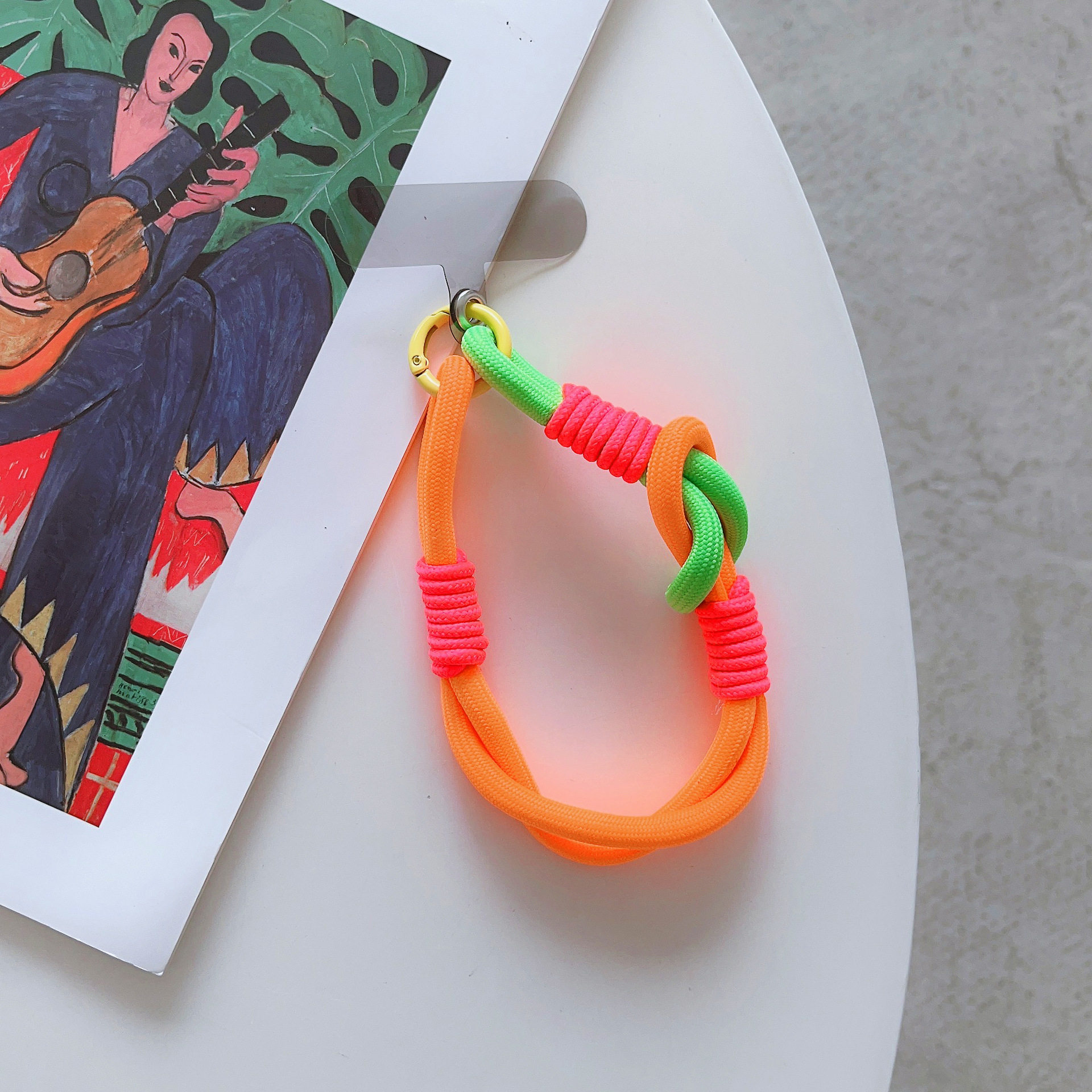 适用各种手机壳配件吊挂坠拼彩色短挂绳双边双头锁扣带卡片装饰品