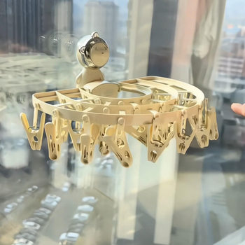 Thickened Sock Drying Rack Student Dormitory Multi-Clip Clothes Drying Rack Multi-Functional Windproof Sock Rack with Suction Cup