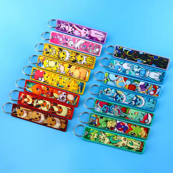 Pokemon Woven Keychain Lanyard Student Campus Accessory Woven Fabric Anime Keychain Accessory