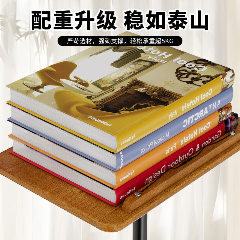 Solid Wood Reading Stand with Tray for Storage Children's Reading Rack Liftable Adjustable Endorsement Music Book Painting Bookshelf