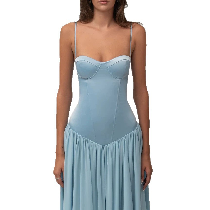 Elegant Strapless Maxi Dress Sexy Fitted Bodice Flared Skirt Perfect for Parties Wholesale Available