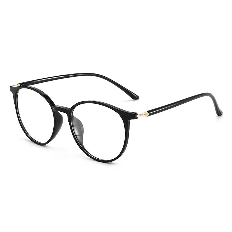 Round full frame TR90 myopia optical frame black retro men's and women's glasses frame