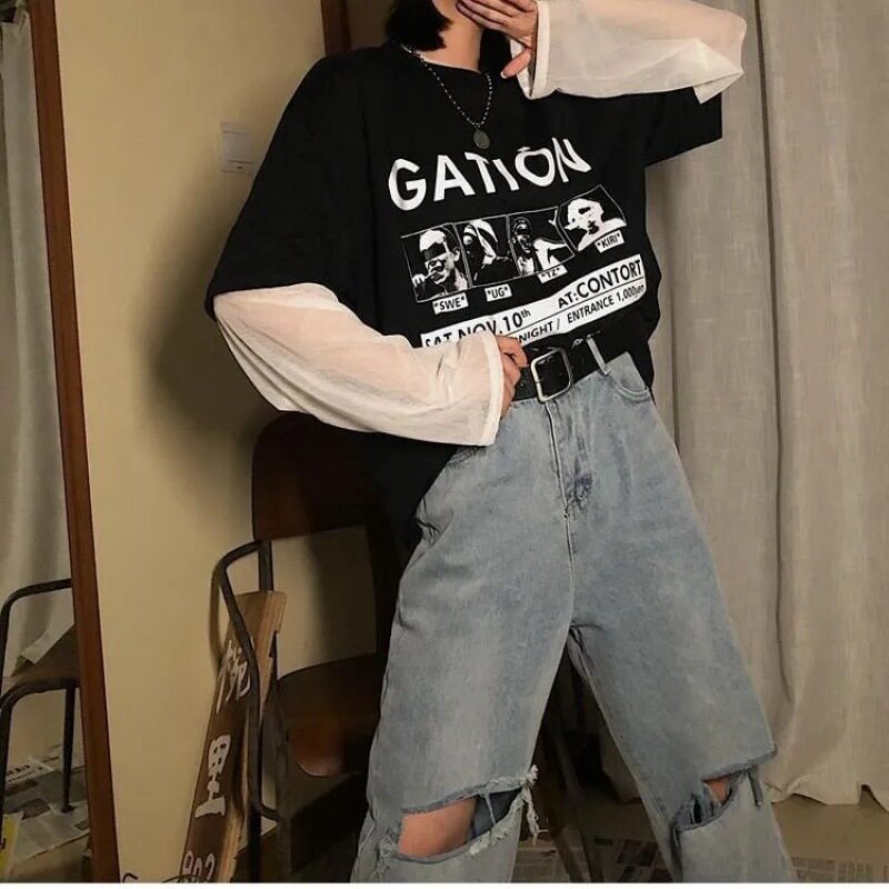 Plus Size Ripped Wide Leg Jeans for Women High Waist Loose Fit Flattering Design Spring Summer Casual Wear