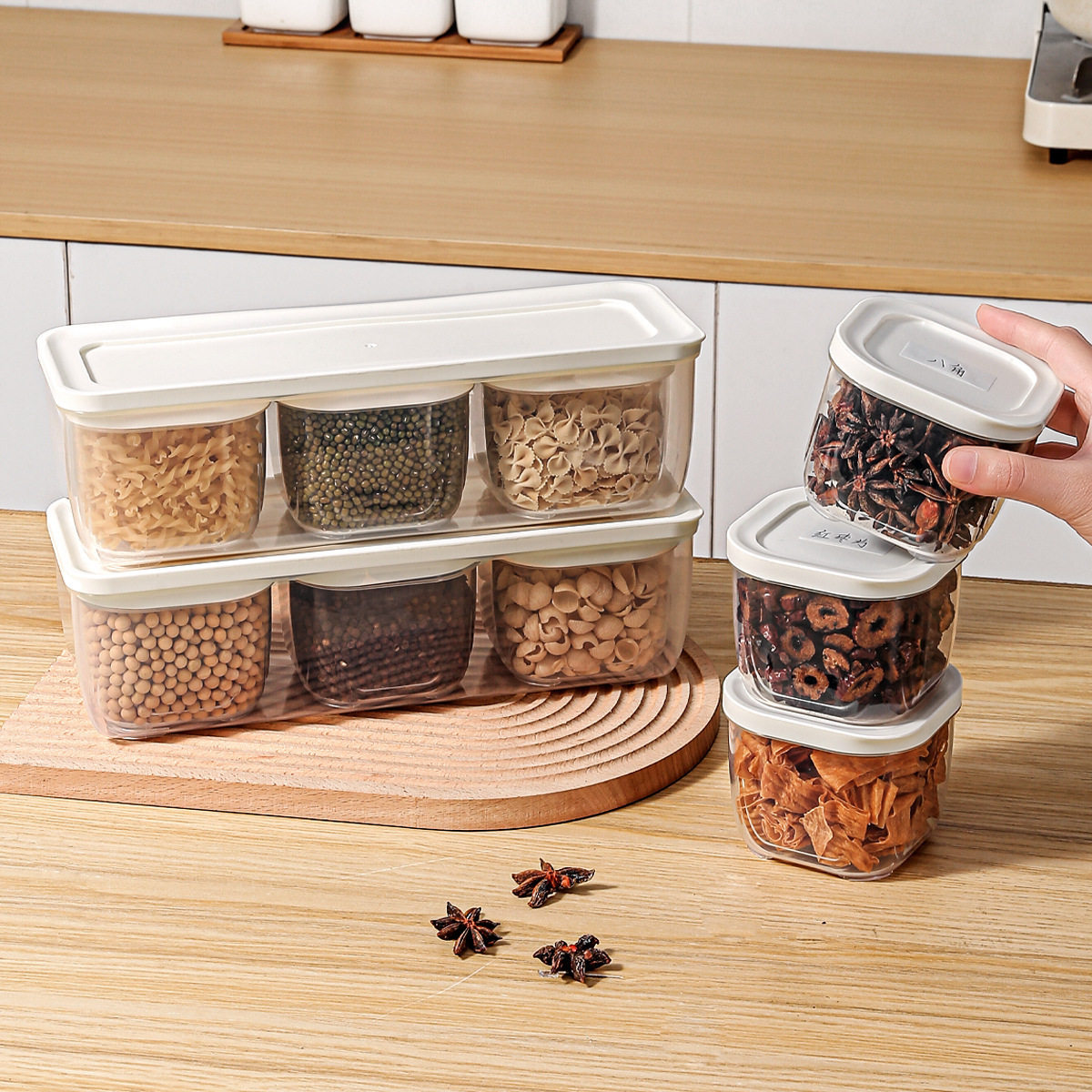 Kitchen Spice Storage Box Household Seasoning Box Sealed Seasoning Jar Refrigerator Freezer Storage Box Crisper Box
