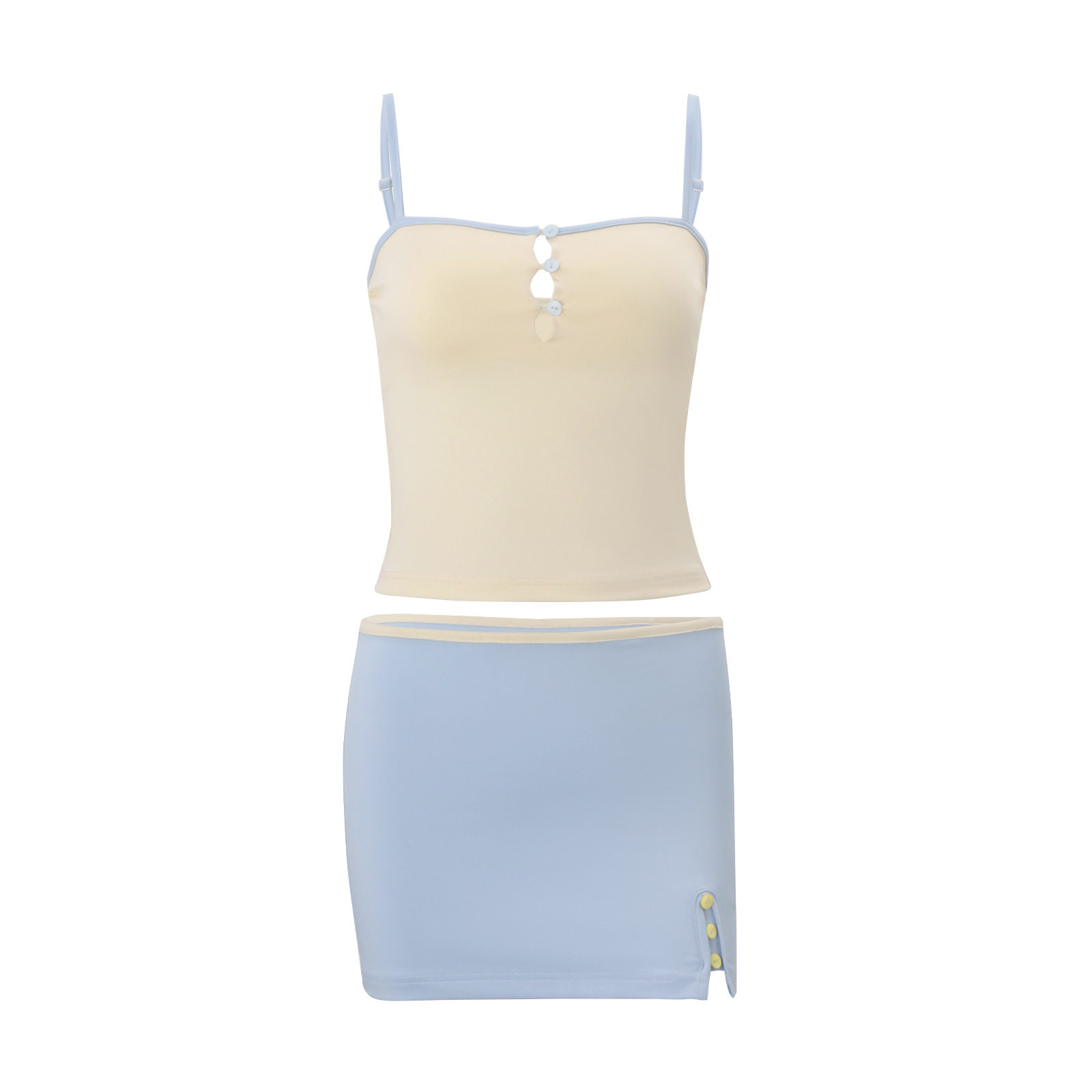 Dopamine Inspired Womens Summer Outfit Versatile Cami Top Sexy Low Waist Bodycon Skirt Set Perfect for Parties Night