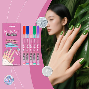 Torvikx Nail Art Graffiti Pen Bright Colors Easy to Use DIY Water-Resistant Multi-Color Nail Art Pen