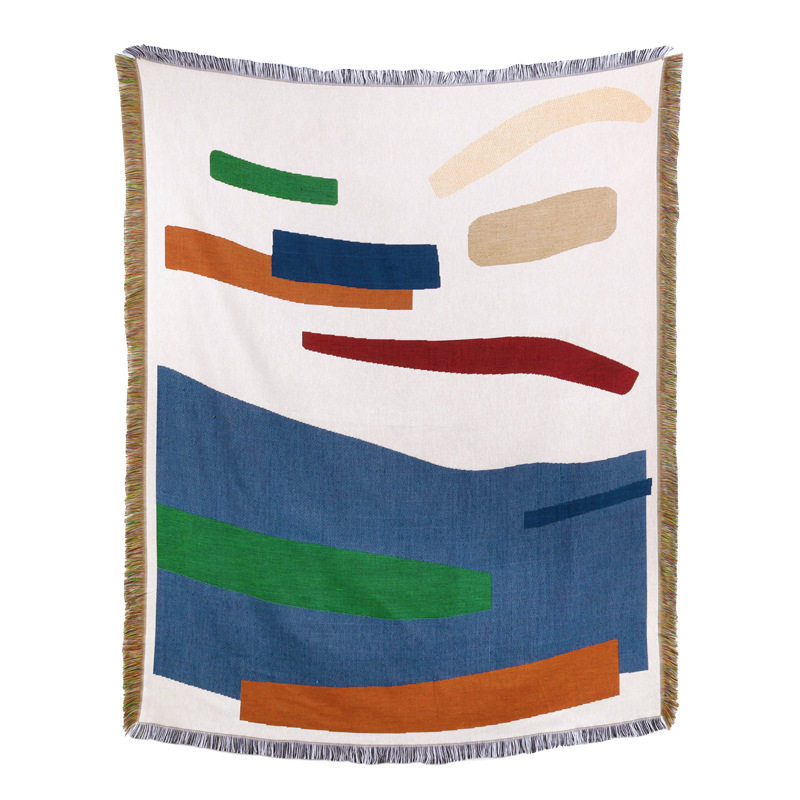 Cross-border foreign trade camping blanket moisture-proof picnic mat jacquard tapestry ins style sofa towel thread blanket multi-functional sofa blanket